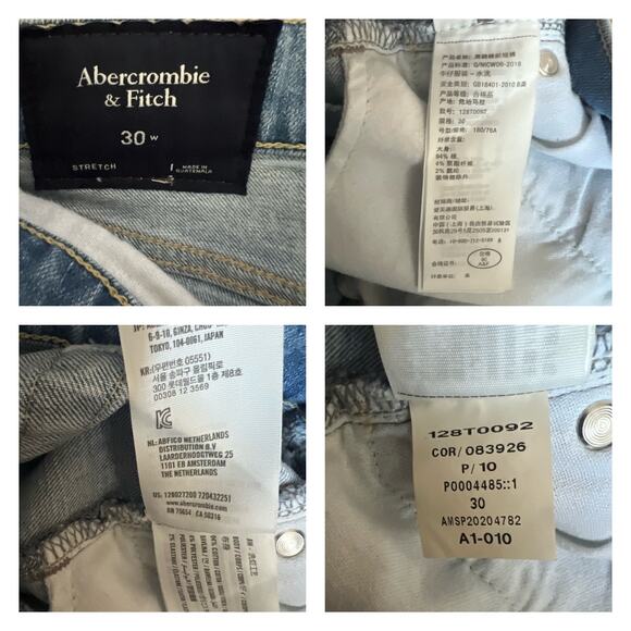 Abercrombie & Fitch Denim Distressed  Jean Shorts Men Size 30 - Picture 6 of 9